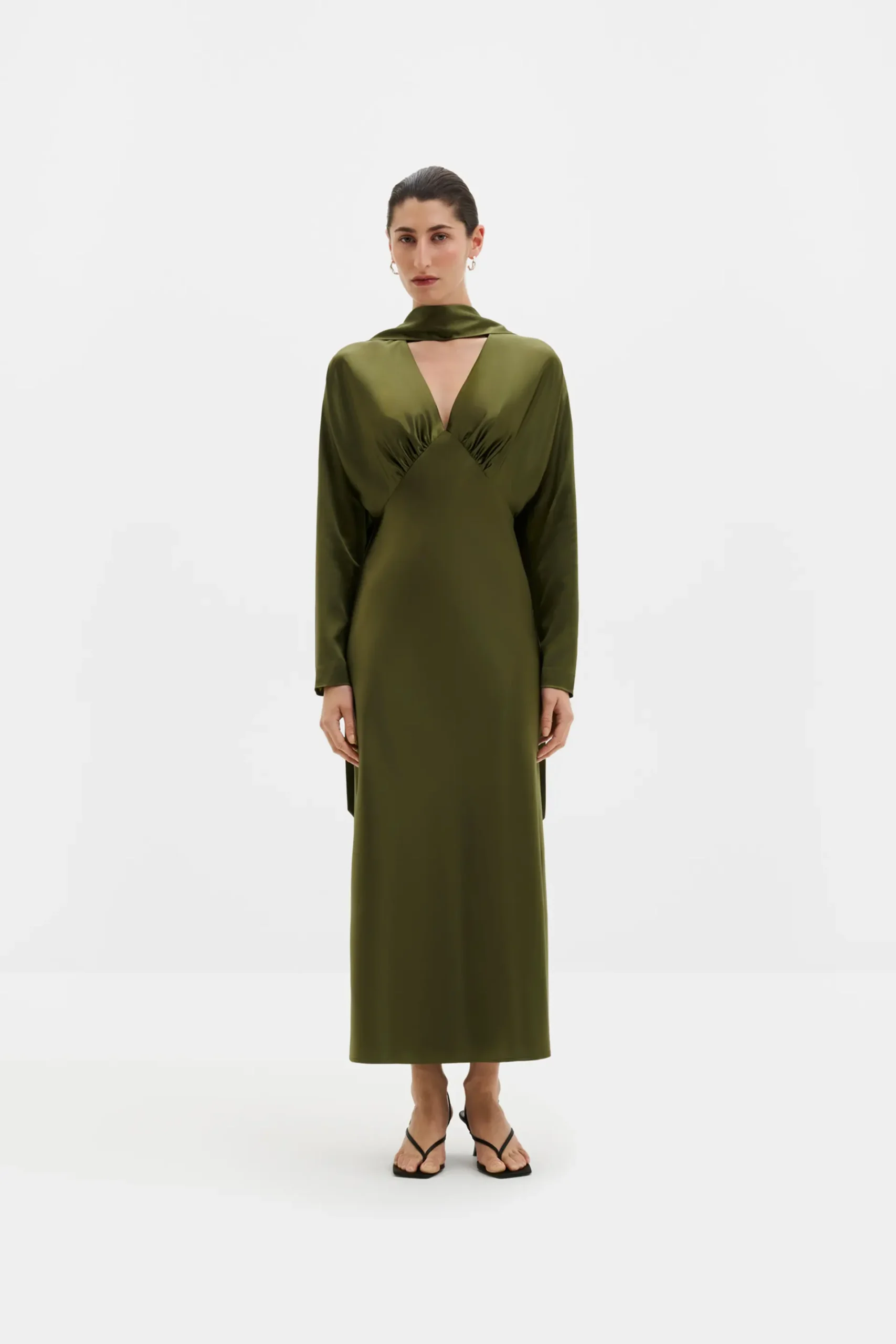 Malina - Ingrid Midi Dress Moss Green