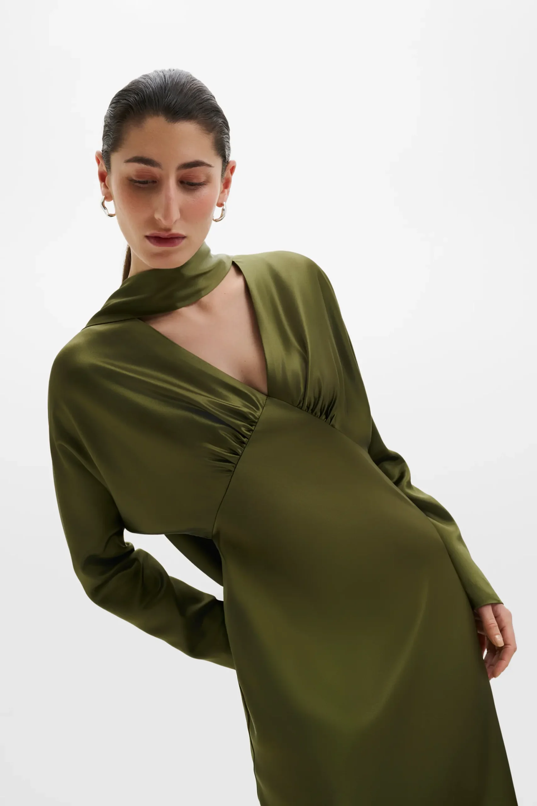 Malina - Ingrid Midi Dress Moss Green
