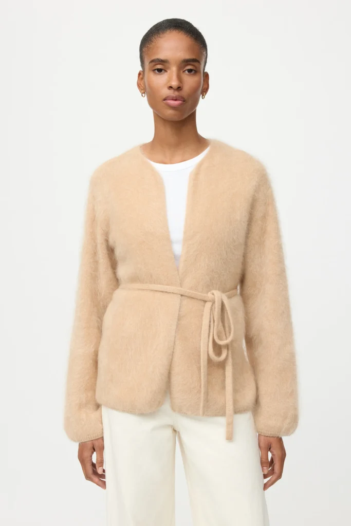 Soft Goat - Brushed Cardigan Camel