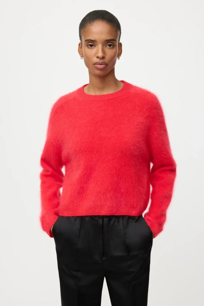 Soft Goat - Brushed Crewneck Rouge