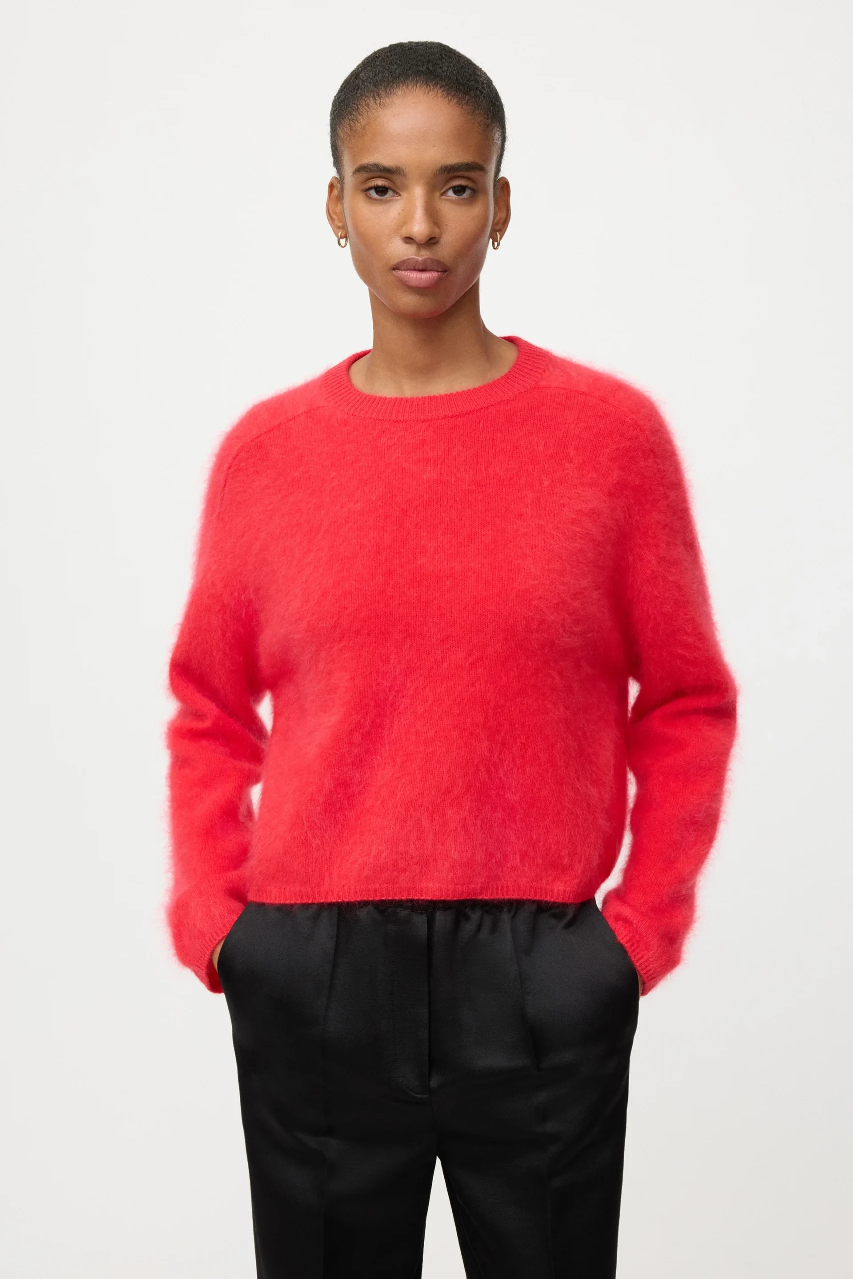 Soft Goat - Brushed Crewneck Rouge