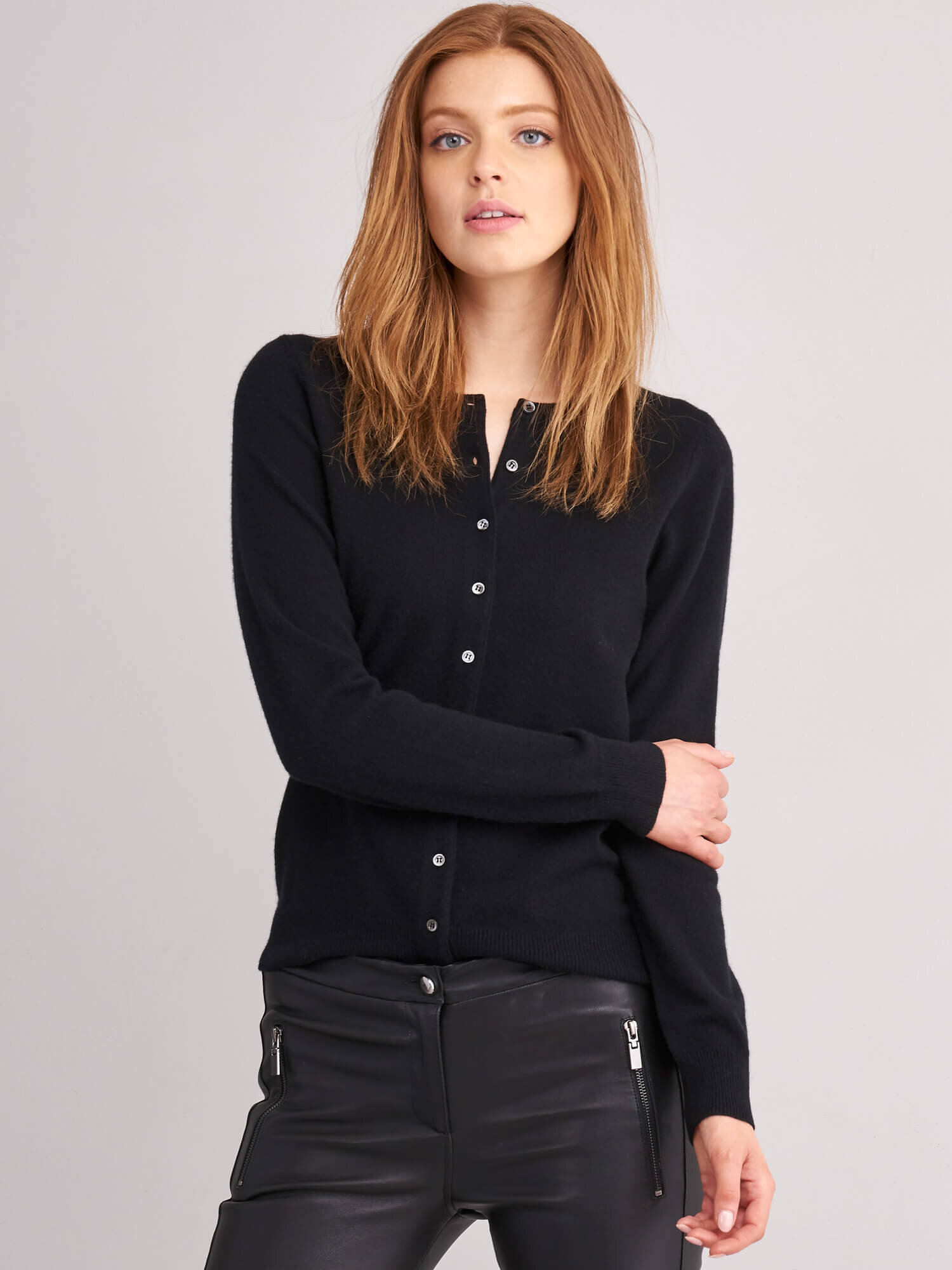 Repeat Cashmere - Cashmere Cardigan With Round Neck