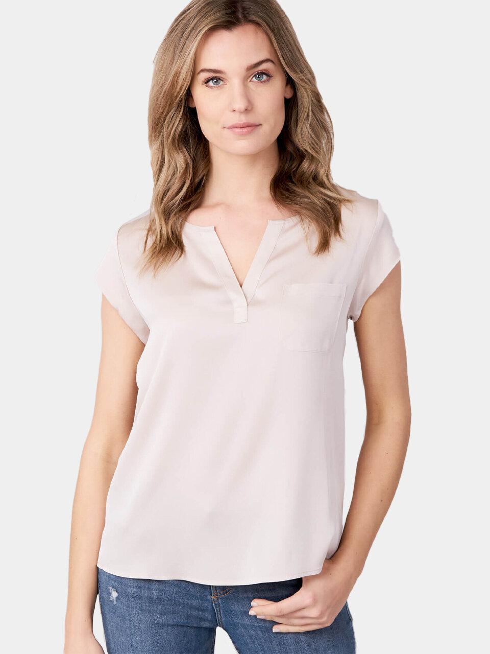 Repeat Cashmere - Silk Top With Breast Pocket