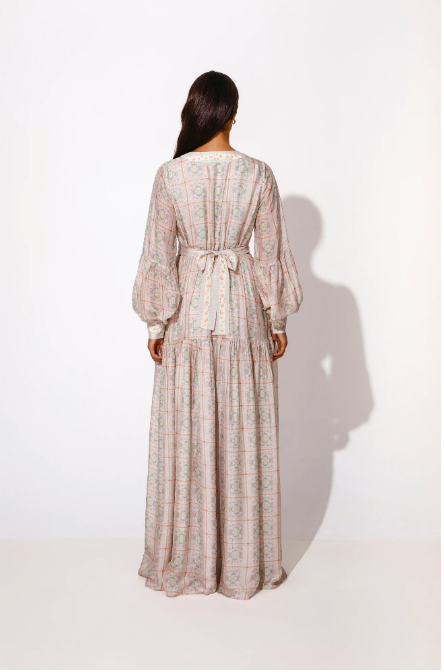 By Malina - Franca printed maxi silk dress
